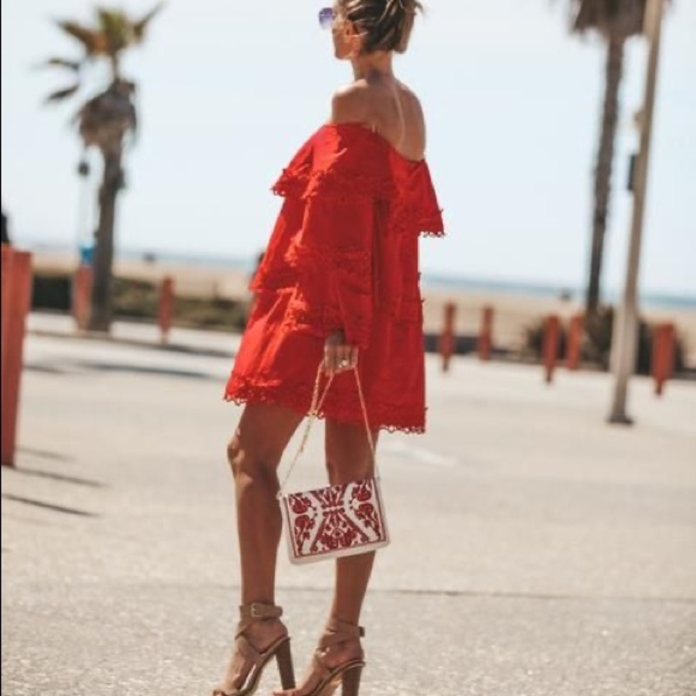 Vici Dolls Contento Off The Shoulder Tiered Dress